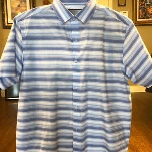 Hart Schaffner Marx blue striped shirt L